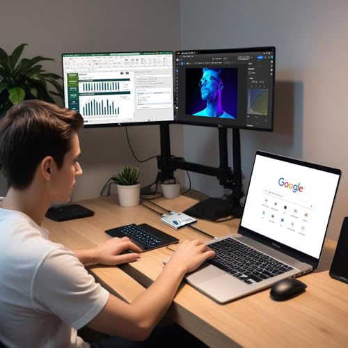 OREI SplitExtend HDMI Splitter for Windows Only Dual Monitor - Multi-Monitor Display 3 Separate Screens - USB-C Adapter