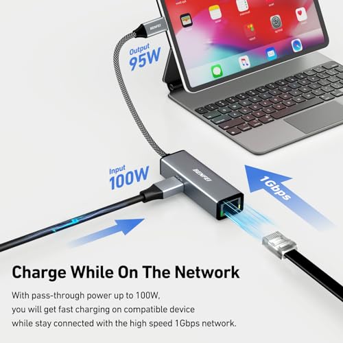 BENFEI USB-C to Ethernet Gigabit Adapter for MacBook Pro/Air 2023 Users
| BENFEI 100W Power Delivery USB-C Adapter for