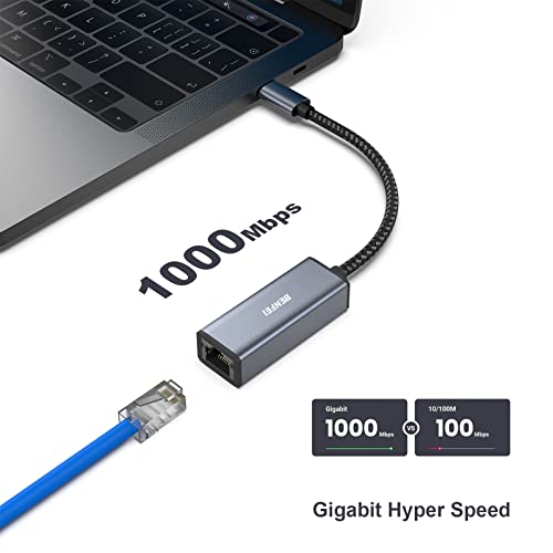 BENFEI USB-C to Ethernet Adapter for Efficient Data Transfer and Stong Internet Connection
| BENFEI USB-C Ethernet Adap