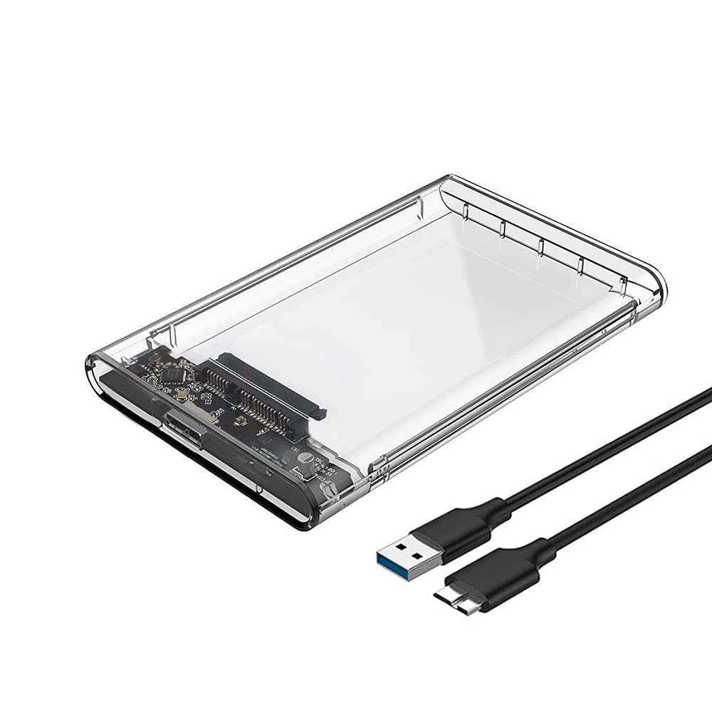 |5" External Hard Drive Enclosure SATA to USB |1 Tool-Free Clear Case for |5 Inch SSD & HDD
| |5" External Hard Drive C