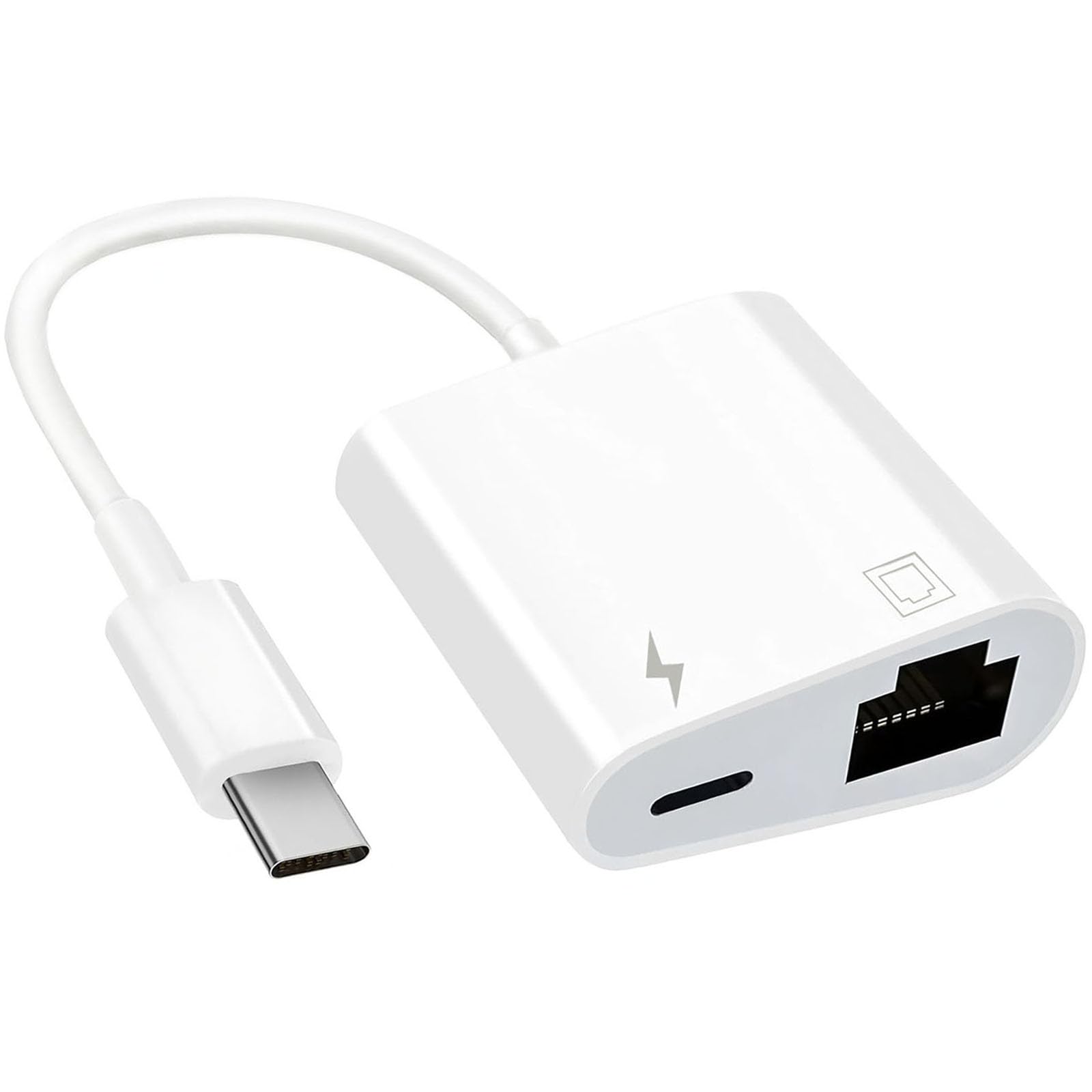 USB C to Ethernet Adapter with PD Charging for iPhone16/Android/MacBook 100Mbps Ethernet Network 2 in 1 Adapter USB C to